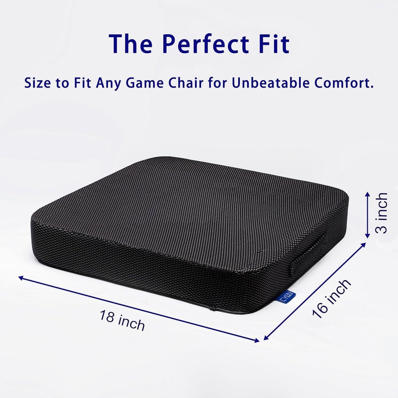 CYLEN Ifoam Gel Infused Memory Foam Layer Wheelchair Cushion - Seat Cushion for Wheelchair-Office Chair, Kitchen Chair, Car Seats-Pressure Sore and Tailbone Pain Relief-High Dense Polyfoam Base(Black) - Image 2