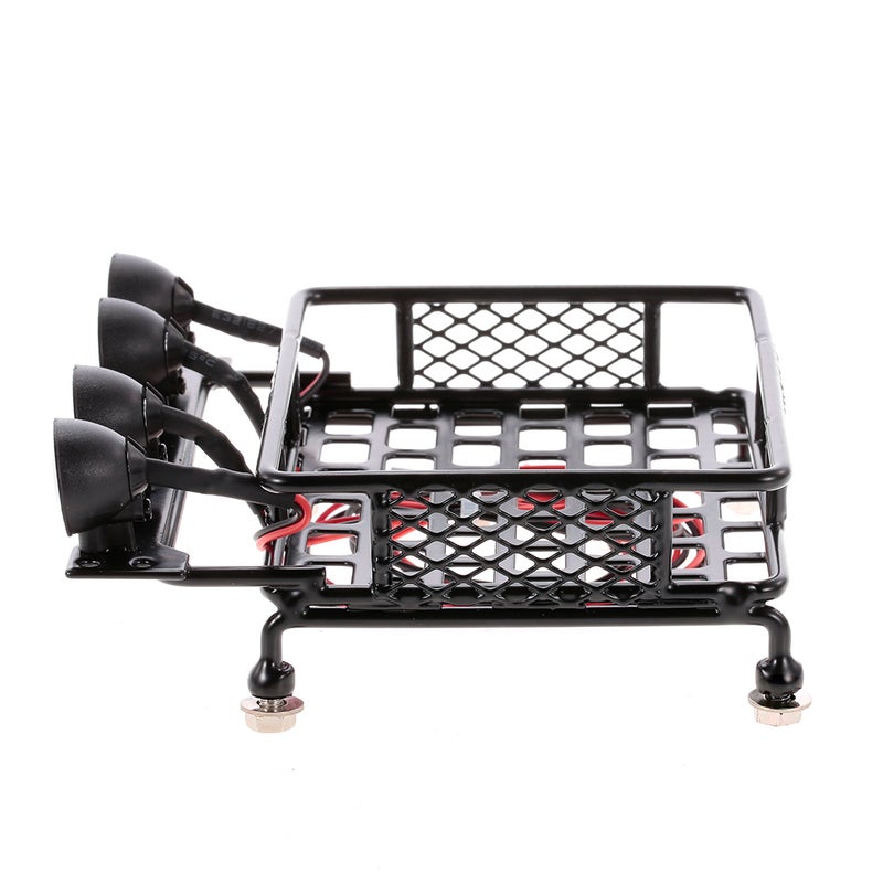 مجموعة حامل أمتعة للسقف مع شريط إضاءة لقطع غيار سيارات RC مقياس 1/10 من أنواع Axial SCX10 و D90 و Traxxas TRX-4 و Tamiya و HSP - Image 3