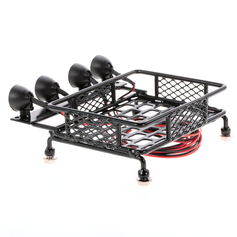 مجموعة حامل أمتعة للسقف مع شريط إضاءة لقطع غيار سيارات RC مقياس 1/10 من أنواع Axial SCX10 و D90 و Traxxas TRX-4 و Tamiya و HSP - Image 5