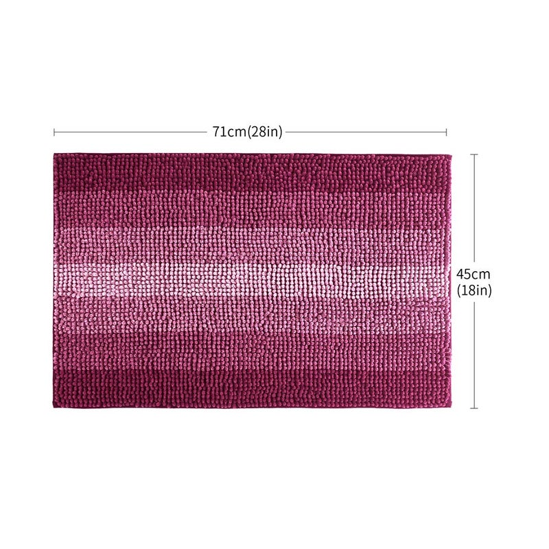 COSY HOMEER COSY HOMEER Bath Rugs Made of 100% Polyester Extra Soft and Non Slip Bathroom Mats Specialized in Machine Washable and Water Absorbent Shower Mat (28x18Inch  Fuchsia) - Image 2
