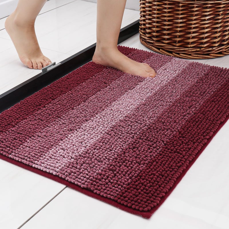 COSY HOMEER COSY HOMEER Bath Rugs Made of 100% Polyester Extra Soft and Non Slip Bathroom Mats Specialized in Machine Washable and Water Absorbent Shower Mat (28x18Inch  Fuchsia) - Image 1