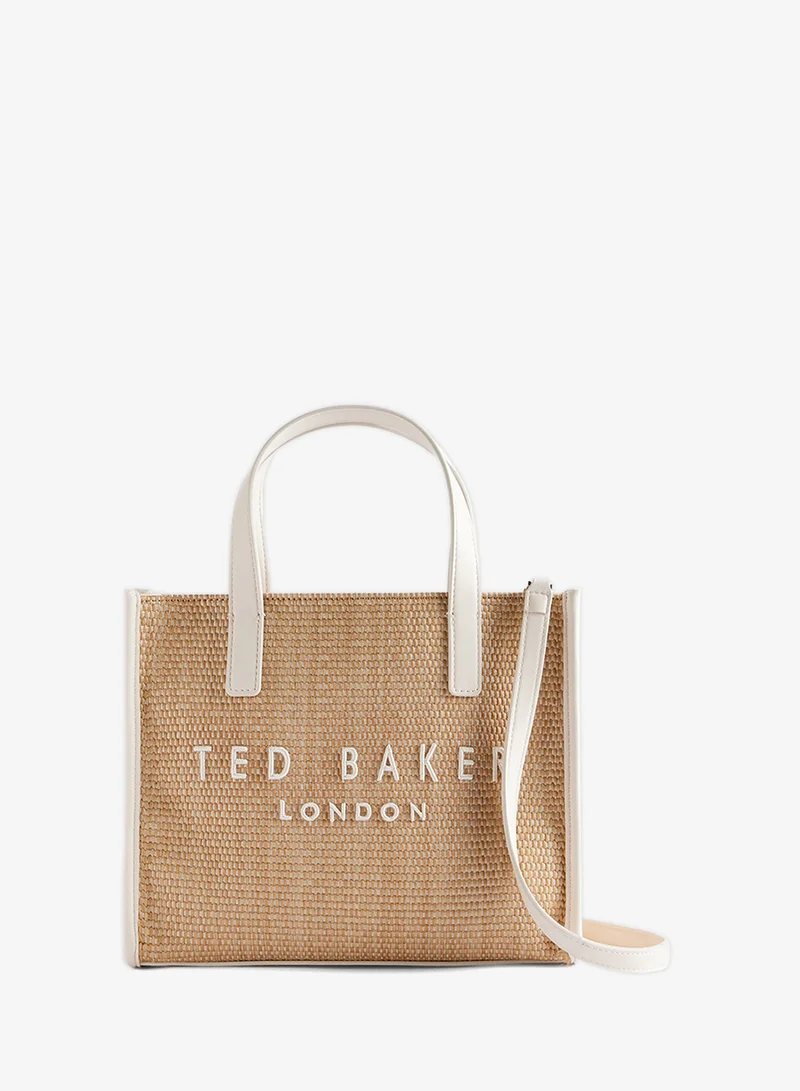 Ted Baker Faux Raffia Small Icon Tote