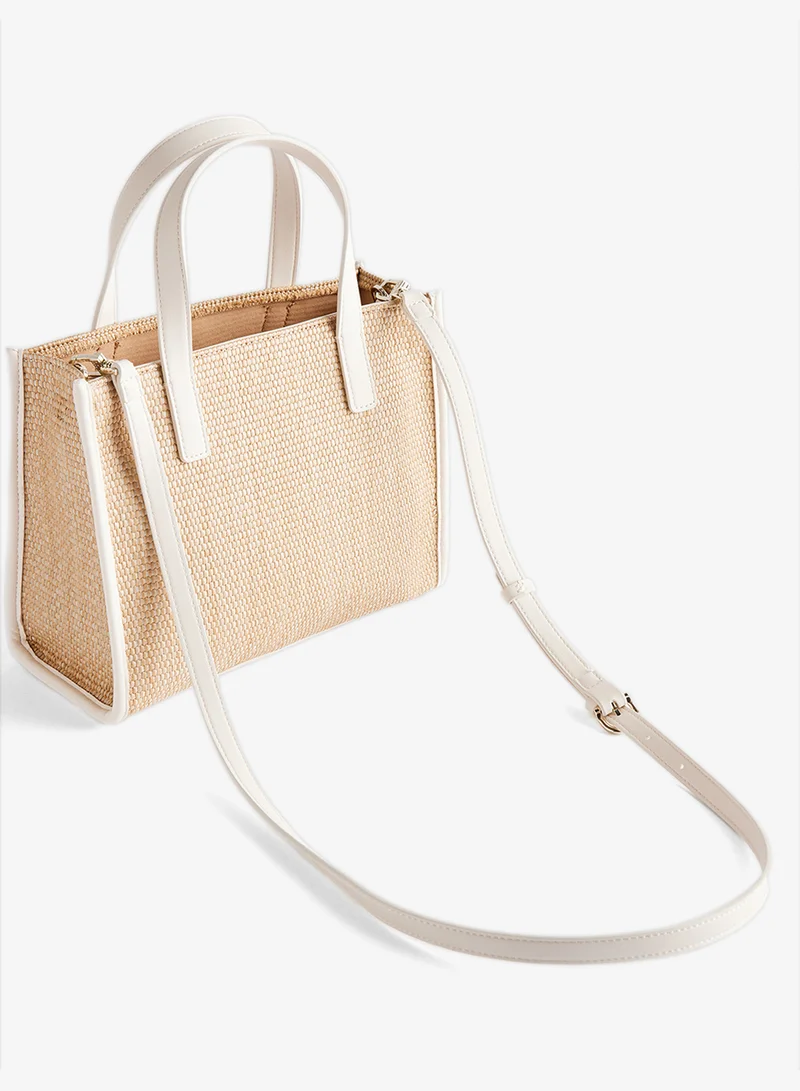 Ted Baker Faux Raffia Small Icon Tote