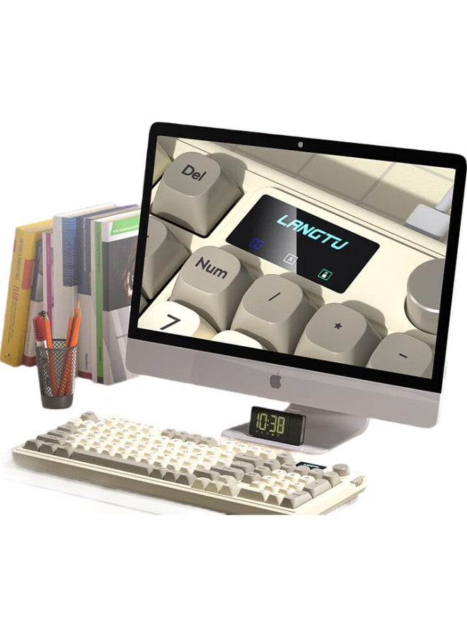 LANGTU لوحة مفاتيح سلكية صامتة Langtu L15 Cream Knight 98 مفتاح، هيكل جازكيت، تأثيرات إضاءة RGB، تصميم مريح - Image 1