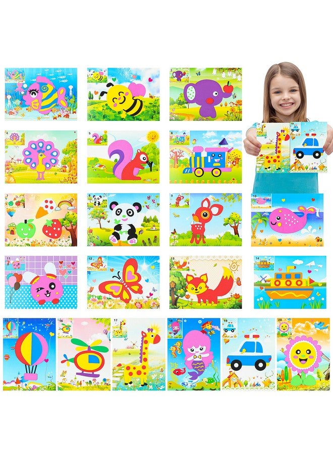 MALLMALL6 20Pcs Mosaic Sticker Art Kits for Kids Toddler Unisex - Image 1