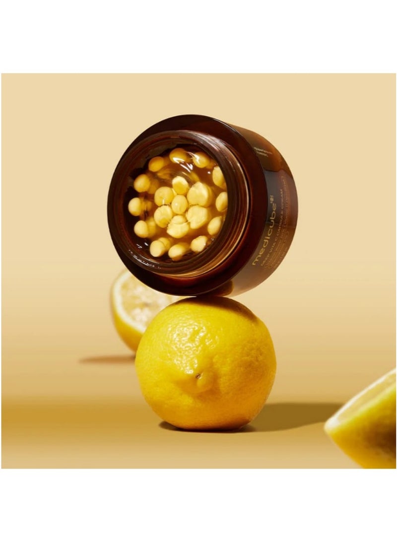 ميديكيوب منتجات العناية بالبشرة الكورية/ كريم كبسولات الكولاجين الوردي من ميديكيوب، بحمض السالمون، مرطب للوجه | كريم مرطب خفيف الوزن | نياسيناميد لبشرة متجانسة اللون، ترطيب متوهج |1.94 أونصة /كريم كبسولة فيتا سي العميق، كريم مرطب للوجه مضاد للشيخوخة ضد التجاعيد، ترطيب فوري للبشرة الجافة، العناية بمرونة البشرة - Image 4