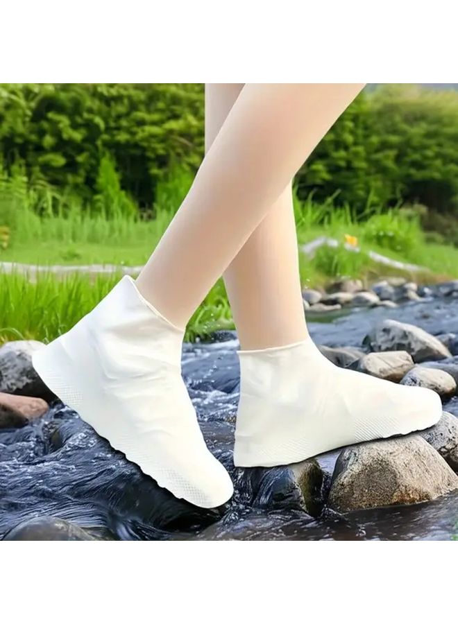 Star Black Reusable Latex Rain Boots Waterproof Shoe Cover One Size For Outdoor Travel And Daily Commuting - Image 2
