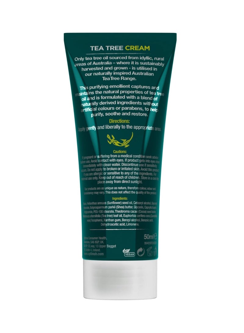 australian tea tree Cream Purifying Natural Vegan Cruelty Free Paraben and SLS Free Soothing 50 ml - Image 2