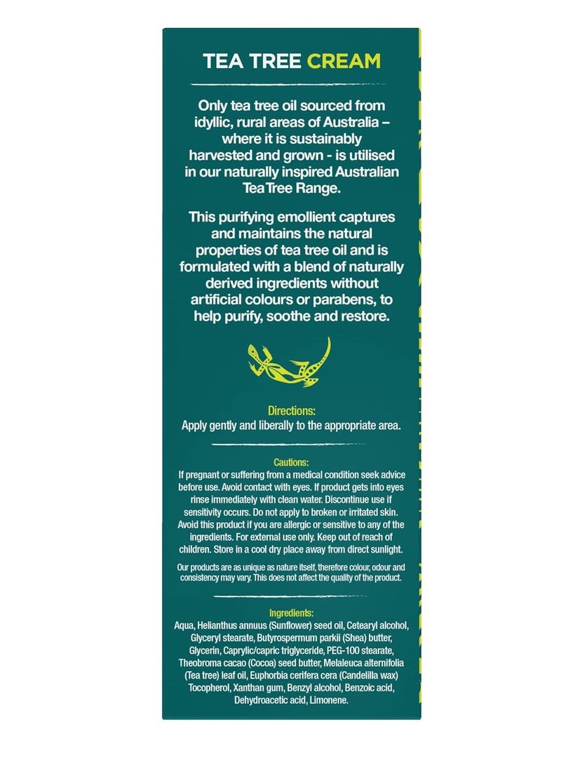 australian tea tree Cream Purifying Natural Vegan Cruelty Free Paraben and SLS Free Soothing 50 ml - Image 3