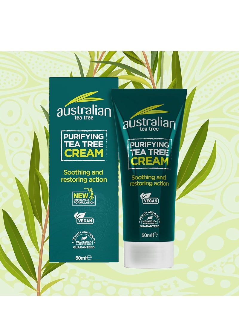 australian tea tree Cream Purifying Natural Vegan Cruelty Free Paraben and SLS Free Soothing 50 ml - Image 4