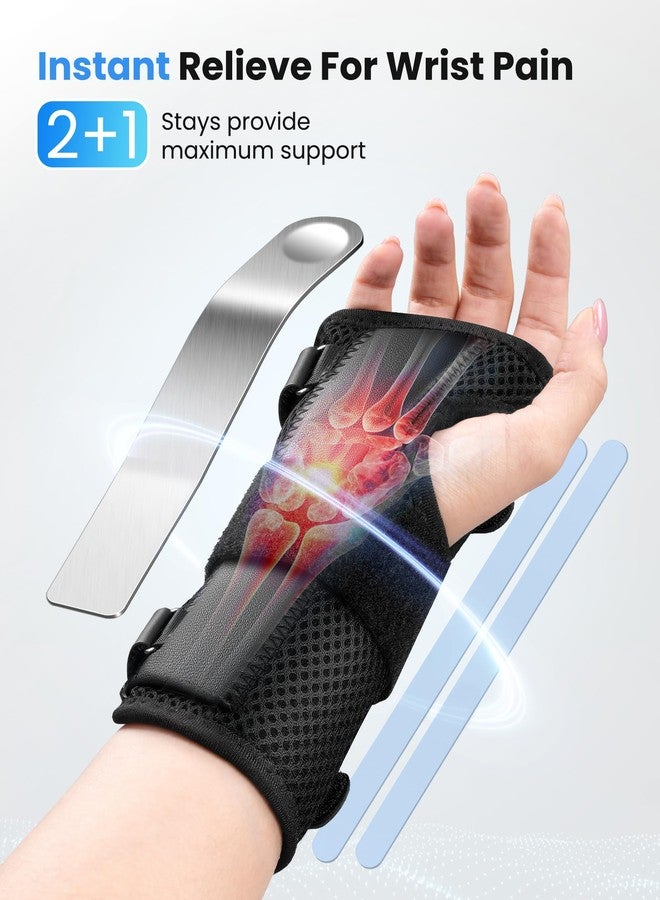 ONLYCARE FSA HSA Carpal Tunnel Wrist Brace Fit Right Hand, Adjustable Wrist Wraps Night Support, Metal Splint Stabilizer Relief Pain for Women Men, Hand Brace for Sprain, Arthritis, Tendonitis, S - Image 2