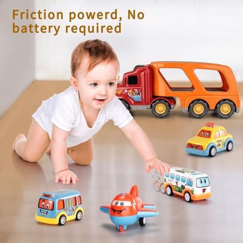 GRAPHENE Kids Unbreakable Pull Back Vehicle Push and Go Crawling Vehicle Set of 7 Child Safe, Interesting and Engaging Power Friction Car Toy Set for Boys and Girl (Multicolour) - Image 5