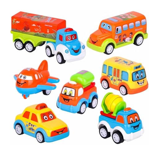 GRAPHENE Kids Unbreakable Pull Back Vehicle Push and Go Crawling Vehicle Set of 7 Child Safe, Interesting and Engaging Power Friction Car Toy Set for Boys and Girl (Multicolour) - Image 4