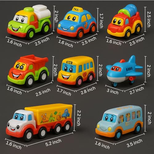 GRAPHENE Kids Unbreakable Pull Back Vehicle Push and Go Crawling Vehicle Set of 7 Child Safe, Interesting and Engaging Power Friction Car Toy Set for Boys and Girl (Multicolour) - Image 2