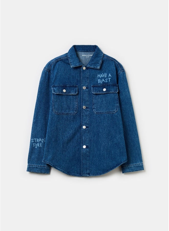 او في اس جاكيت دنيم بطبعة - Image 1