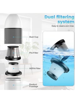 Homeosoobone Compressed Air Duster & Vacuum Cleaner 2-in-1 5100RPM & 5KPA 2-Gear Electric Air Duster Blower Good Replace to Air Cans  Rechargeable Cordless Keyboard Cleaner for Computer Keyboard Car  - Image 3