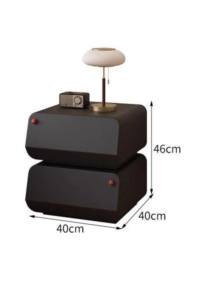 AWD Modern Bedside Table, Two Drawers Storage Nightstand, Contemporary Bed Side Table For Bedroom. - Image 2