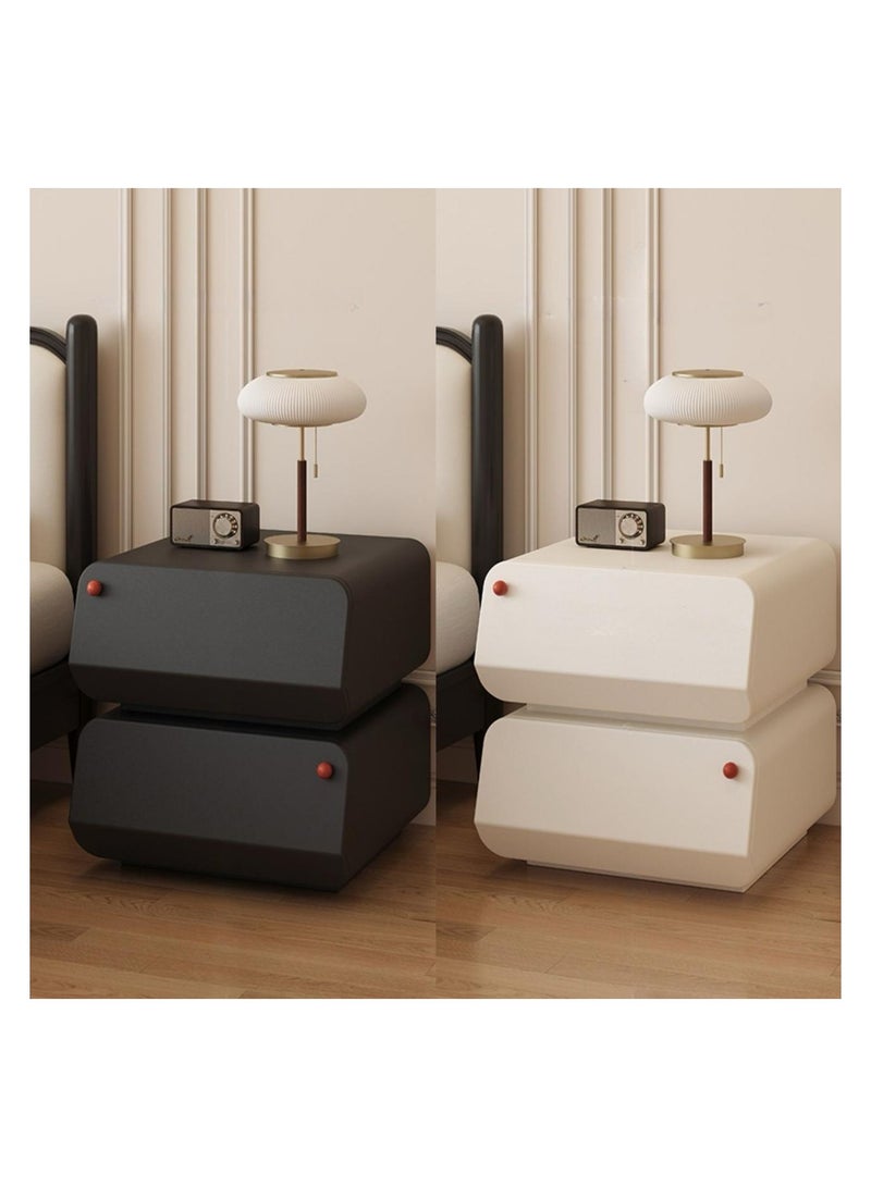 AWD Modern Bedside Table, Two Drawers Storage Nightstand, Contemporary Bed Side Table For Bedroom. - Image 3