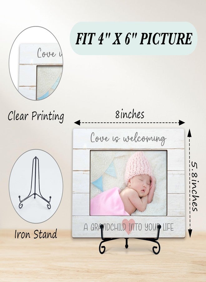 BXVRT Baby Announcement Photo Frame Gifts, My First Grandchild Wooden Picture Frame With Stand, Family Frame, First Time Grandparents Gifts, Baby Sonogram Baby Shower Gifts For New Grandma New Grandpa -07 - Image 2