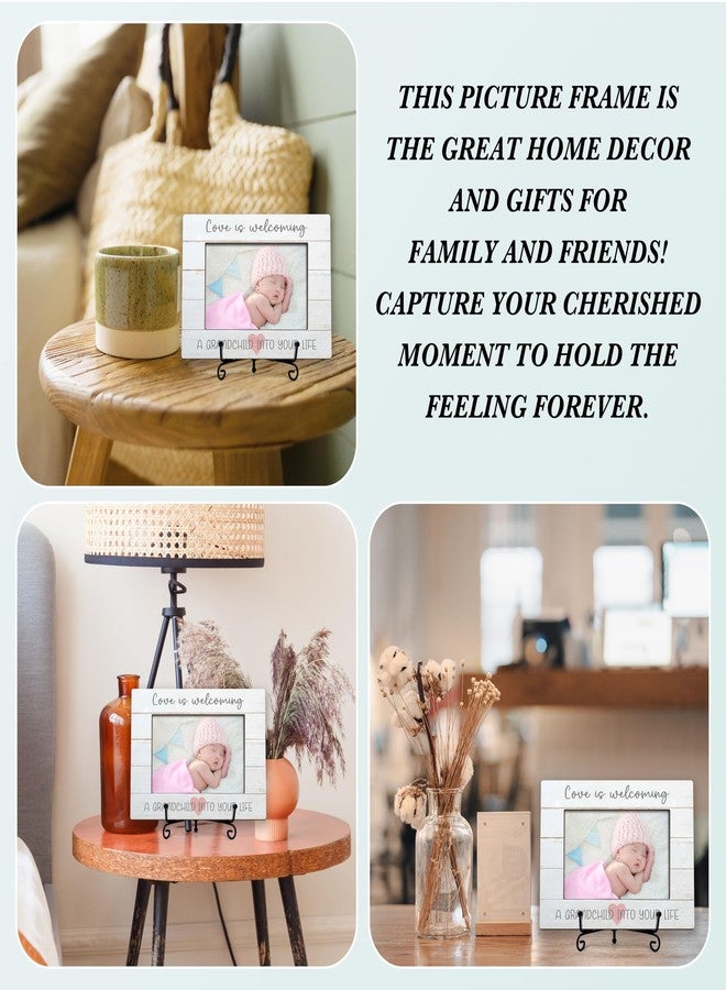 BXVRT Baby Announcement Photo Frame Gifts, My First Grandchild Wooden Picture Frame With Stand, Family Frame, First Time Grandparents Gifts, Baby Sonogram Baby Shower Gifts For New Grandma New Grandpa -07 - Image 4