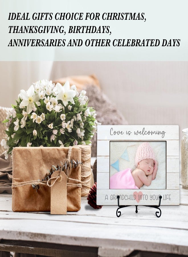 BXVRT Baby Announcement Photo Frame Gifts, My First Grandchild Wooden Picture Frame With Stand, Family Frame, First Time Grandparents Gifts, Baby Sonogram Baby Shower Gifts For New Grandma New Grandpa -07 - Image 3