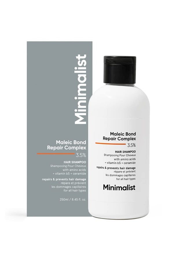 Minimalist Bond Repair Shampoo For Damaged, Dry & Frizzy Hair, Maleic Bond Repair Complex 3.5% With Patented Technology, Sulphate & Paraben Free Shampoo For Women & Men, 250 Ml (Pack Of 1) - Image 1