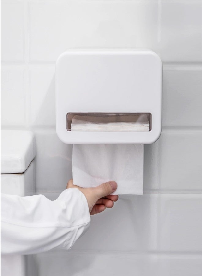 BECAN Waterproof Toilet Paper Holder Adhesive Wall Mount - No Drilling Enclosed Dustproof/Pet Proof Toilet Tissue Holder TP Roll Dispenser with Cover for RV, Car Travel Trailer, Boat - Image 2