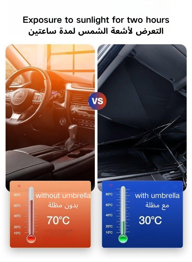 Foldable Car Windshield Umbrellas, Car Windshield Sun Shade Umbrella for Front Windows, Suitable for Windshields of Various Car Models - Image 2