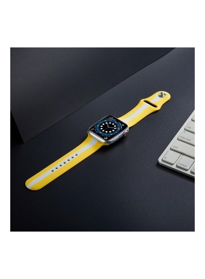 NIBEMINENT Replacement Watchbands For Apple Watch Series 7 45mm/6 & SE 5 4 44mm/3 2 1 42mm Yellow - Image 4