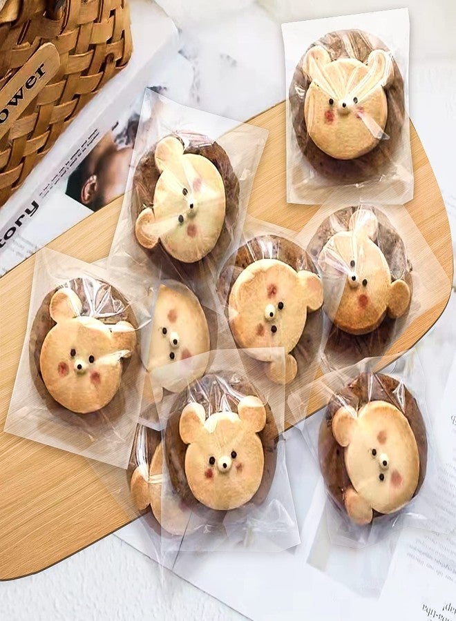 SUREHOME Cookie Bags with Seal, 200 Pcs 5x6 Inch Clear Self Sealing Cellophane Bags for Cookie Packaging Resealable Cello Treat Bag Plastic Individual Cookies Bag for Gift Giving Favors Candy Wrappers - Image 4