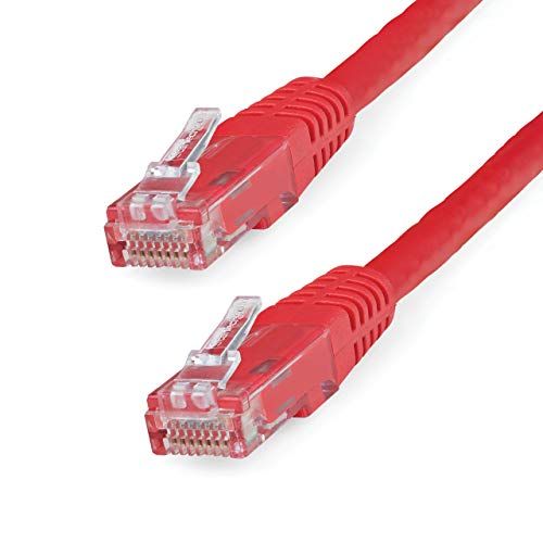 StarTech.com 5ft CAT6 Ethernet Cable - Red CAT 6 Gigabit Ethernet Wire -650MHz 100W PoE++ RJ45 UTP Molded Category 6 Network/Patch Cord w/Strain Relief/Fluke Tested UL/TIA Certified (C6PATCH5RD) - Image 1