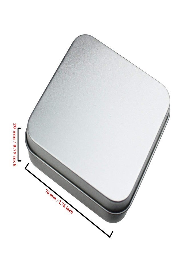 Goodma 12 Pieces Square Metal Empty Tins Home Storage Containers Organizer Mini Box with Hinged Lid, 2.76 x 2.76 x 0.79 inch (Silver) - Image 5