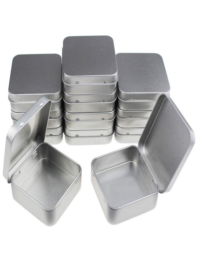 Goodma 12 Pieces Square Metal Empty Tins Home Storage Containers Organizer Mini Box with Hinged Lid, 2.76 x 2.76 x 0.79 inch (Silver) - Image 1