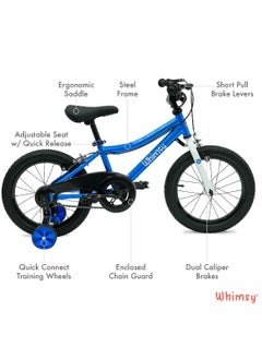 Whimsy Whimsy - Classic 16" Kids Bike  2-Minute Assembly, Handbrake, Child-Friendly Cycle, Adjustable Saddle - Blue  - Image 3