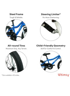 Whimsy Whimsy - Classic 16" Kids Bike  2-Minute Assembly, Handbrake, Child-Friendly Cycle, Adjustable Saddle - Blue  - Image 4