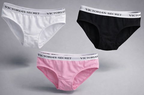 Women's 3-Piece Panty Set: Soft cotton, comfortable design, high-quality material, perfect for everyday wear - Black, white and pink colors - Size M