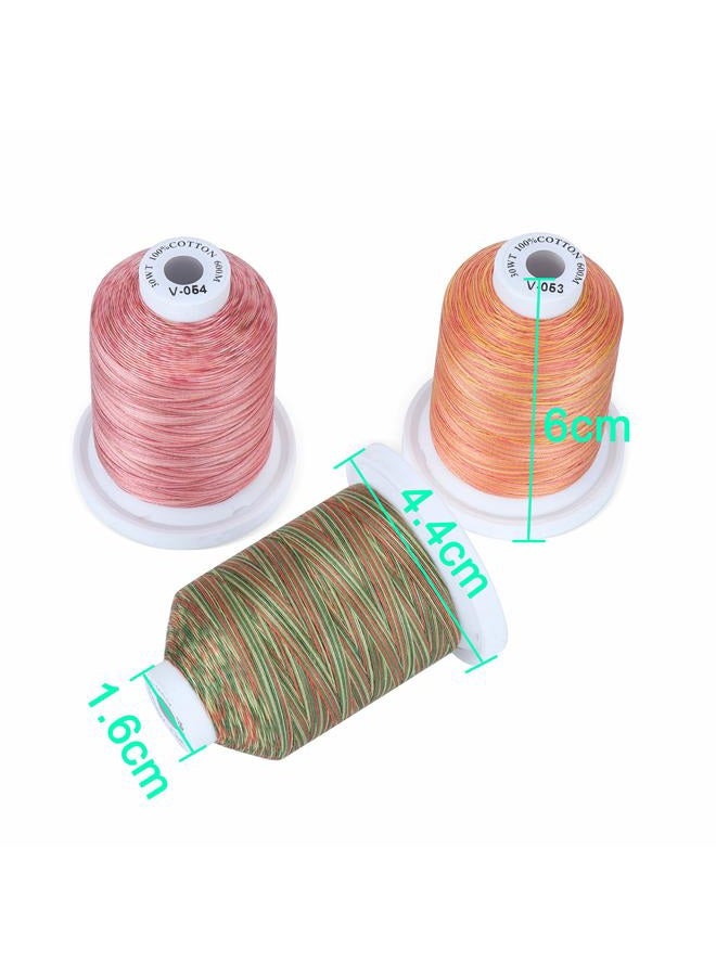 New brothread 16 Multi Colours Multi-Purpose 100% Mercerised Cotton Thread 30WT (50S/3) 600M for Quilting, Sewing and Embroidery - Image 3
