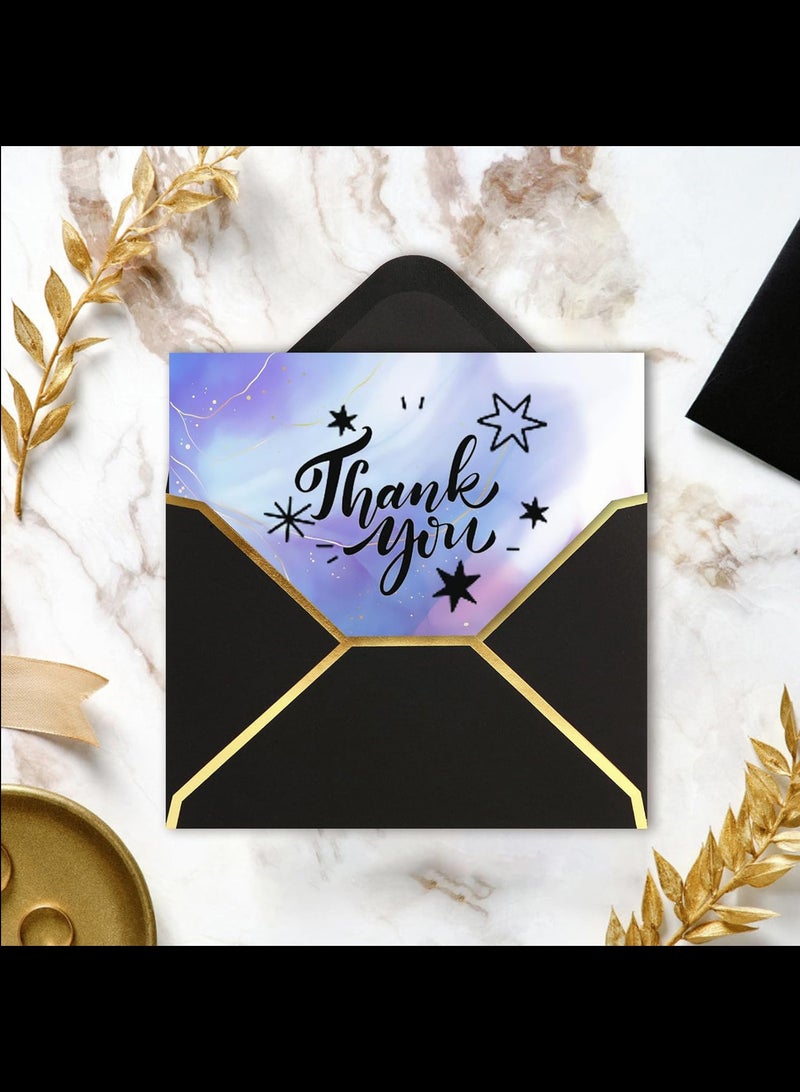 Generic 20 Pack Black Envelopes for Invitations with Gold Border, Self Adhesive A7 Envelopes with V-Flap, Great for Graduation, Invitation, Wedding and RSVP Cards,18.5x13.5cm  - Image 3