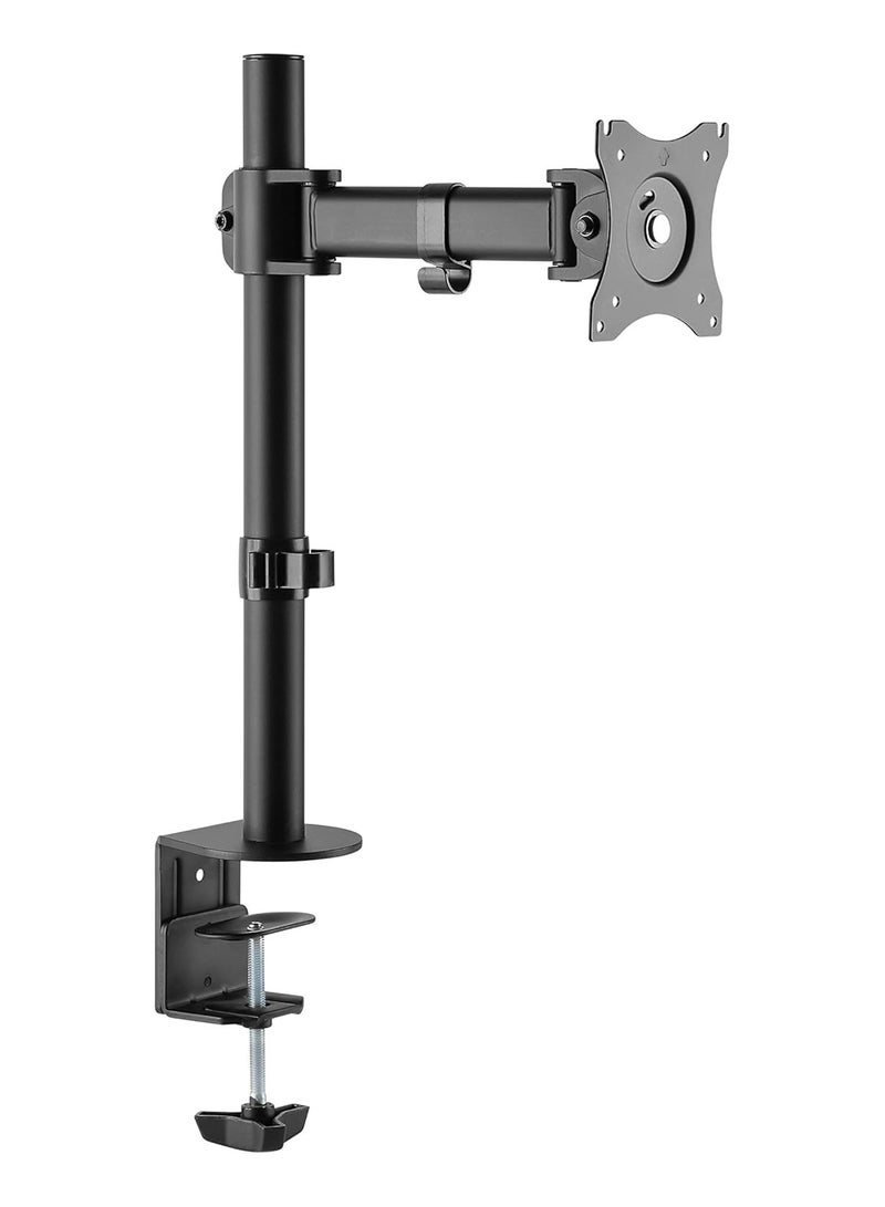 نيوستار حامل شاشة مكتبي فردي من نيوستار، ذراع متحرك قابل للتعديل لشاشات 13-27 بوصة، VESA 75x75 و100x100، حركة كاملة مع إمالة ودوران، قاعدة تثبيت موفرة للمساحة، أسود - Image 1