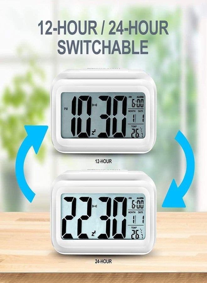 ShopBridge Multifunction Digital Alarm Table Clock with Sensor Time Date Temperature Display for Home Office Desk Bedroom Use - Image 2