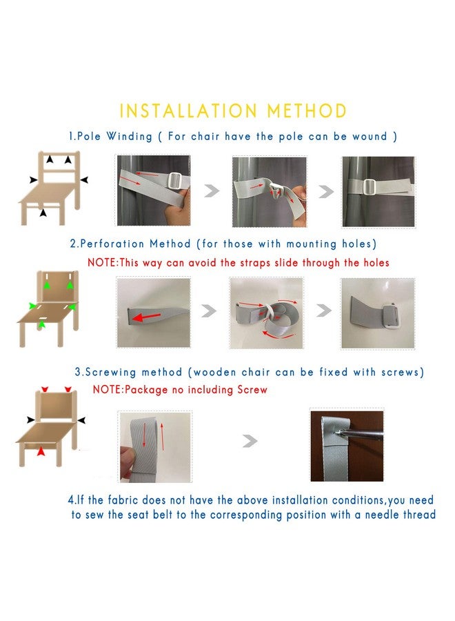 ZARPMA High Chair Security Straps, Replacement 5 Point Children Safety Harness Convertible Straps for High Chair/Pram/Buggy/Kid Pushchair - Image 2