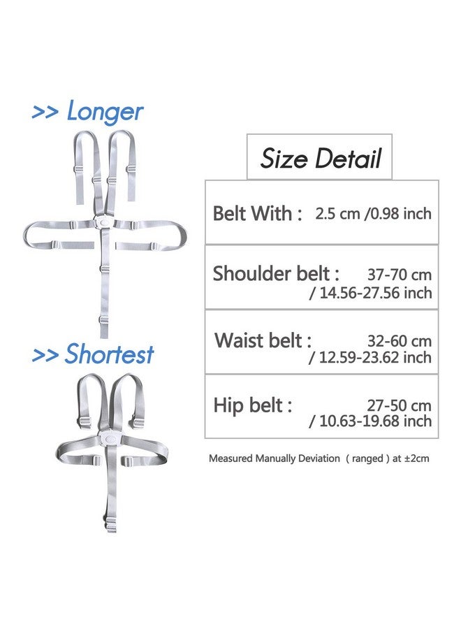 ZARPMA High Chair Security Straps, Replacement 5 Point Children Safety Harness Convertible Straps for High Chair/Pram/Buggy/Kid Pushchair - Image 5