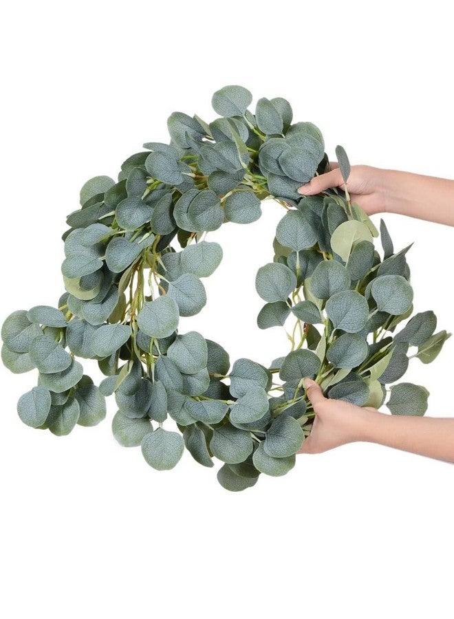 VRB DecTM Artificial Greenery Ferns Plants Vines Fake Ivy Hanging Flowers Vine Pine Needle Wall Hanging for Home Decor Door Wall Balcony Decoration Party Festival (2, Euclyptus Fabric Garland) - Image 3