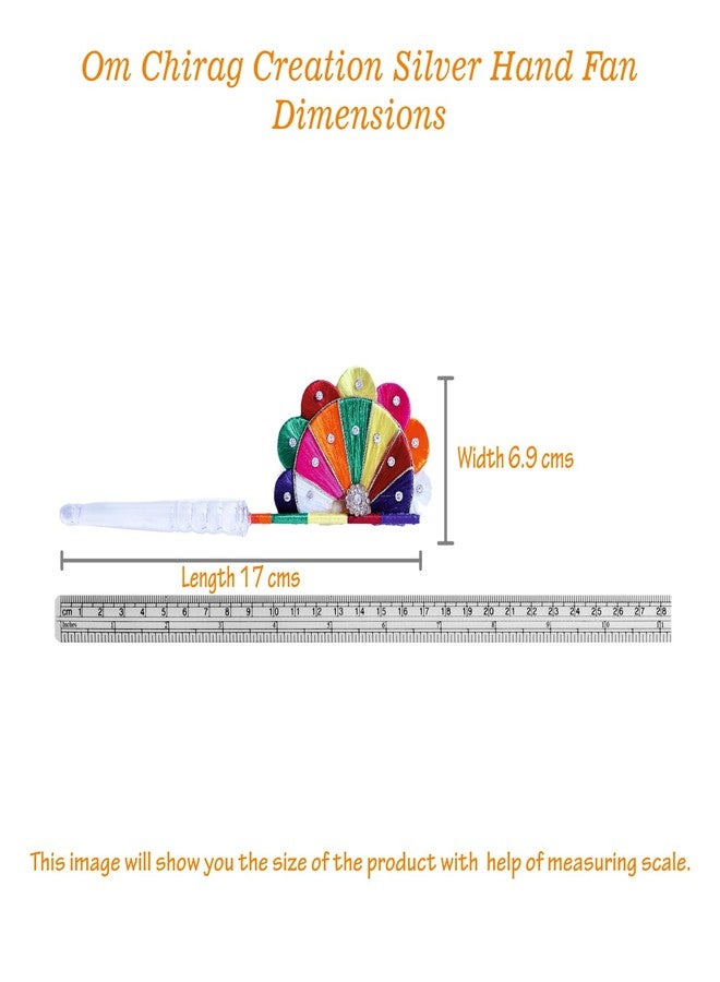 om chirag creation Pure Silver Puja Fan, God’s pankhi/pankha, Hand Fan for Krishna, Thakurji, Balgopal, Laddu Gopal, Deities in Home Temple, Prayer Room - 90%-92.5% Pure - Image 3