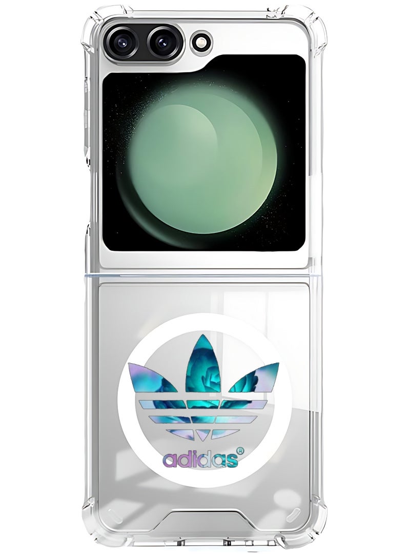 Theodor Magnetic Case for Samsung Galaxy Z Flip 6 Compatible with MagSafe Wireless Charging, Shockproof Phone Bumper Cover colouful-addidas  - Image 1
