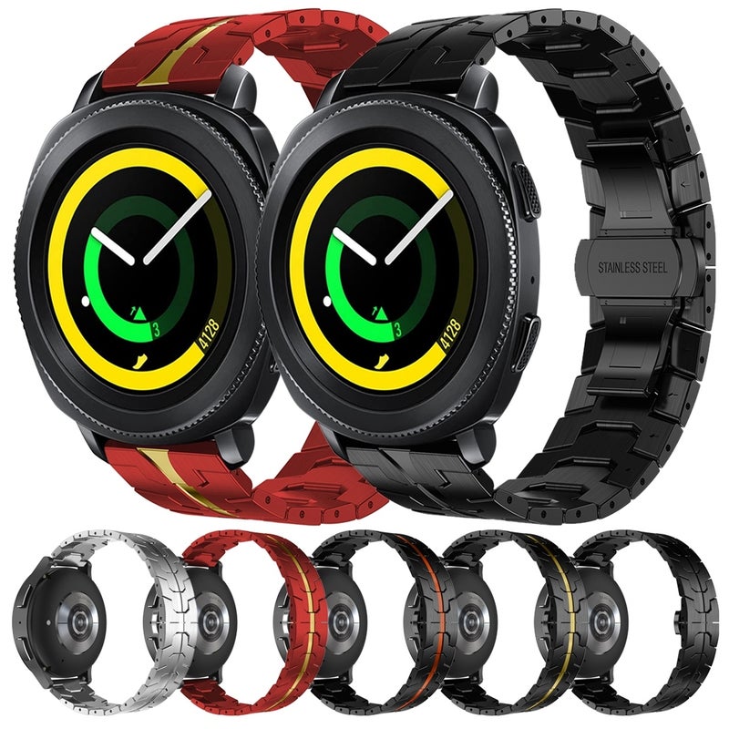 إيروريكس سوار ساعة سامسونج جالاكسي جير سبورت أرمور من الفولاذ المقاوم للصدأ والمعدن (فضي) - Image 5