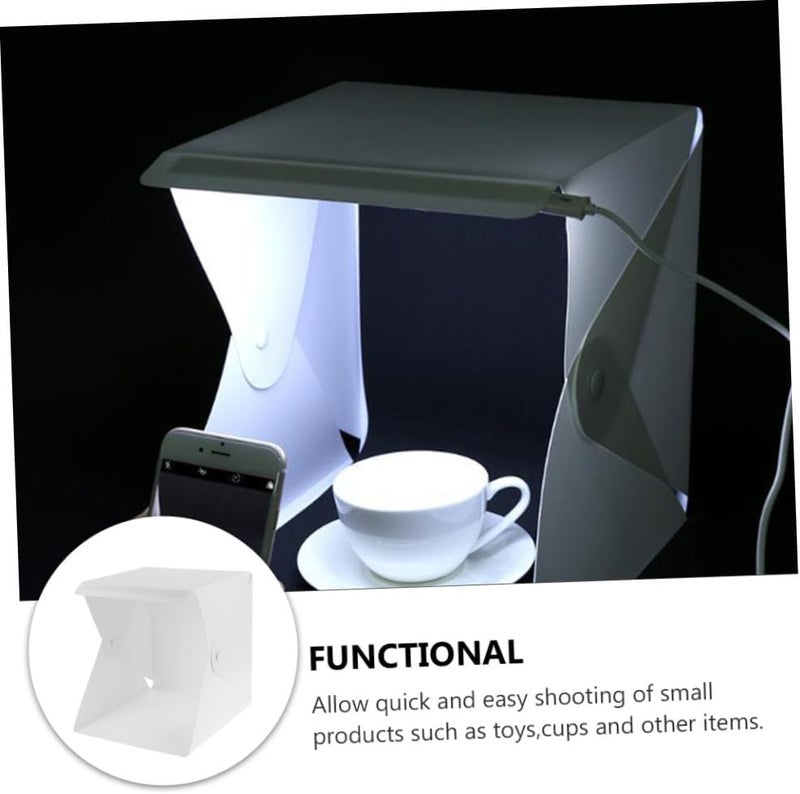 Mini Photography Light Box 20cm Folding LED Photo Studio Shooting Tent Portable Photo Prop for Small Product Photography - Image 3