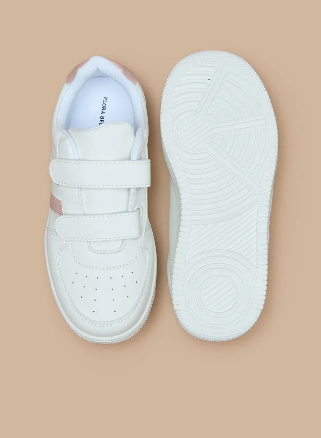 فلورا بيلا من شو إكسبرس Girls Panelled School Shoes With Hook And Loop Closure