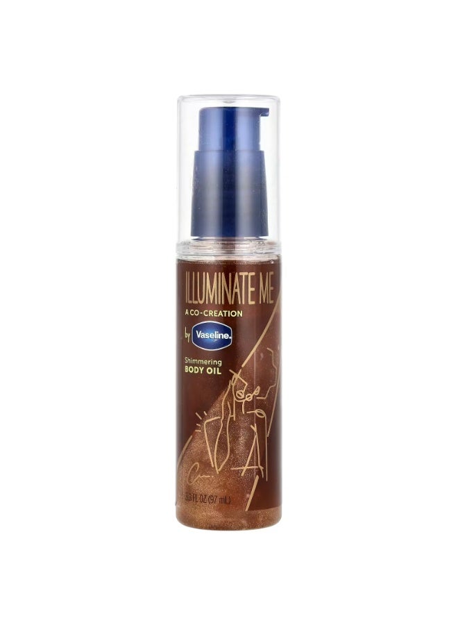 Vaseline Illuminate Me Shimmering Body Oil Created for Melanin Rich Skin, Illuminates Skin with Finishing Touch of Shimmer for Glowing Skin 3.3 oz