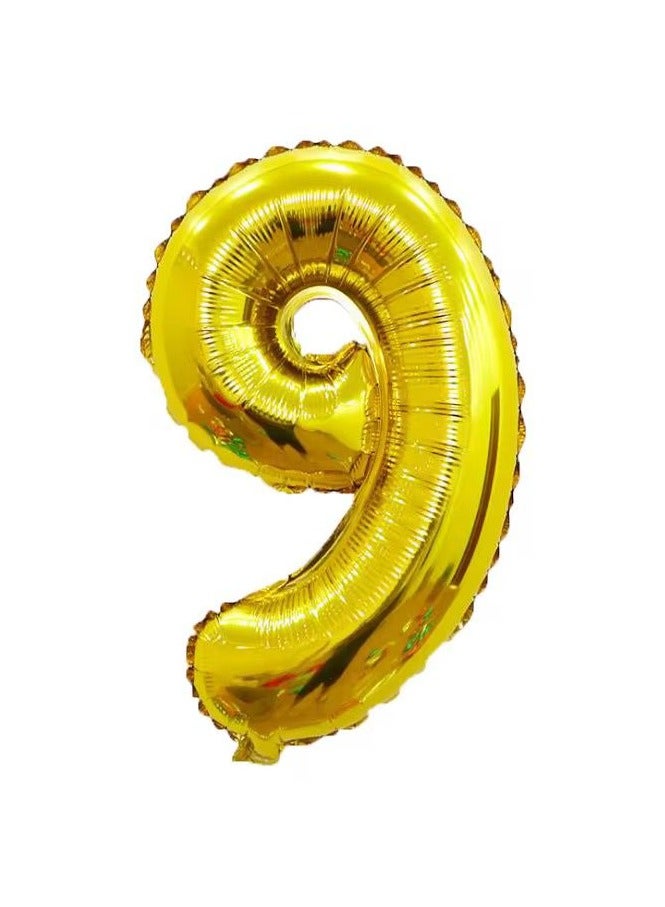 Little Lolo Number 9 Foil Balloon – Large 40 Inch – Gold or Silver 